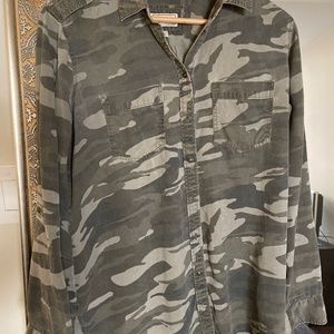 Camo Print Button Down